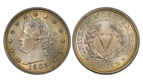 1905 Nickel Value P & S Mint Marks & Current Prices