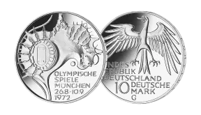 10-DM-Münze Olympische Spiele München 1972 – Wert & Varianten