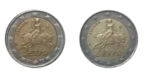 Moneda de 2 euros Grecia 2002: valor, errores y cómo identificar las más raras