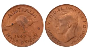1943 Australian Half Penny: History, Errors and Collector Insights 
