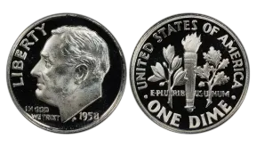 1958 Dime Value (No Mintmark & D) – Silver Roosevelt Dime Worth Today