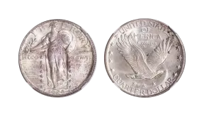 1928 Quarter: Standing Liberty Design and Prices by Type