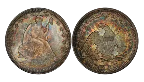 1853 Seated Liberty Quarter with Arrows and Rays