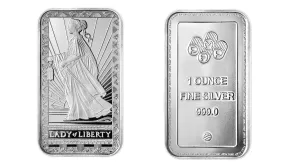PAMP Lady Liberty Silver Bar | 10 oz & 1 oz Bar Prices & Value