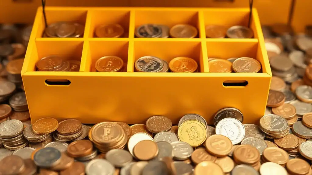 a way of storing coins in bulks - coin storage boxes