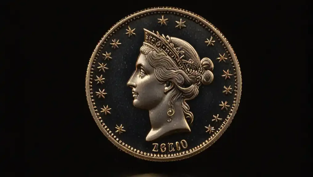 A well-lit coin photo on a black background, highlighting fine details and avoiding glare for clear coin images.