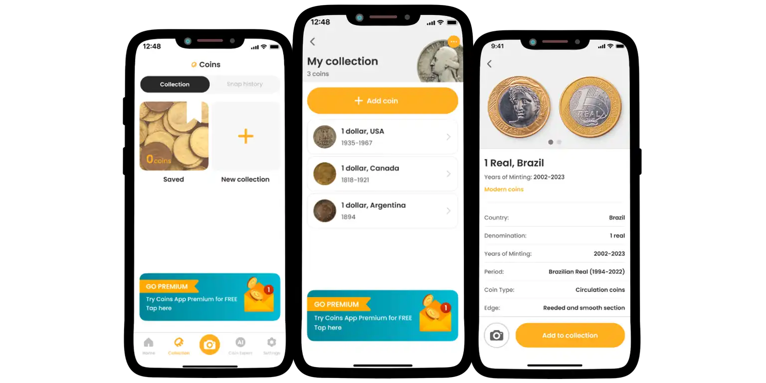 A screenshot from the Coin ID Scanner app