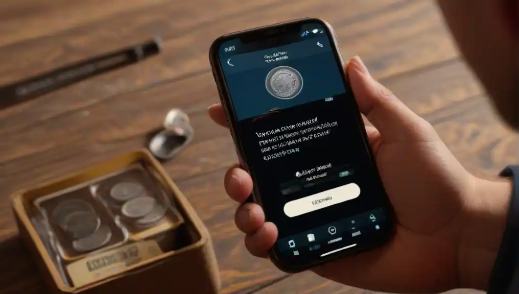 A collector uses the Coin ID Scanner app on a smartphone, scanning a coin to find out the answer to the question of how much are coins worth