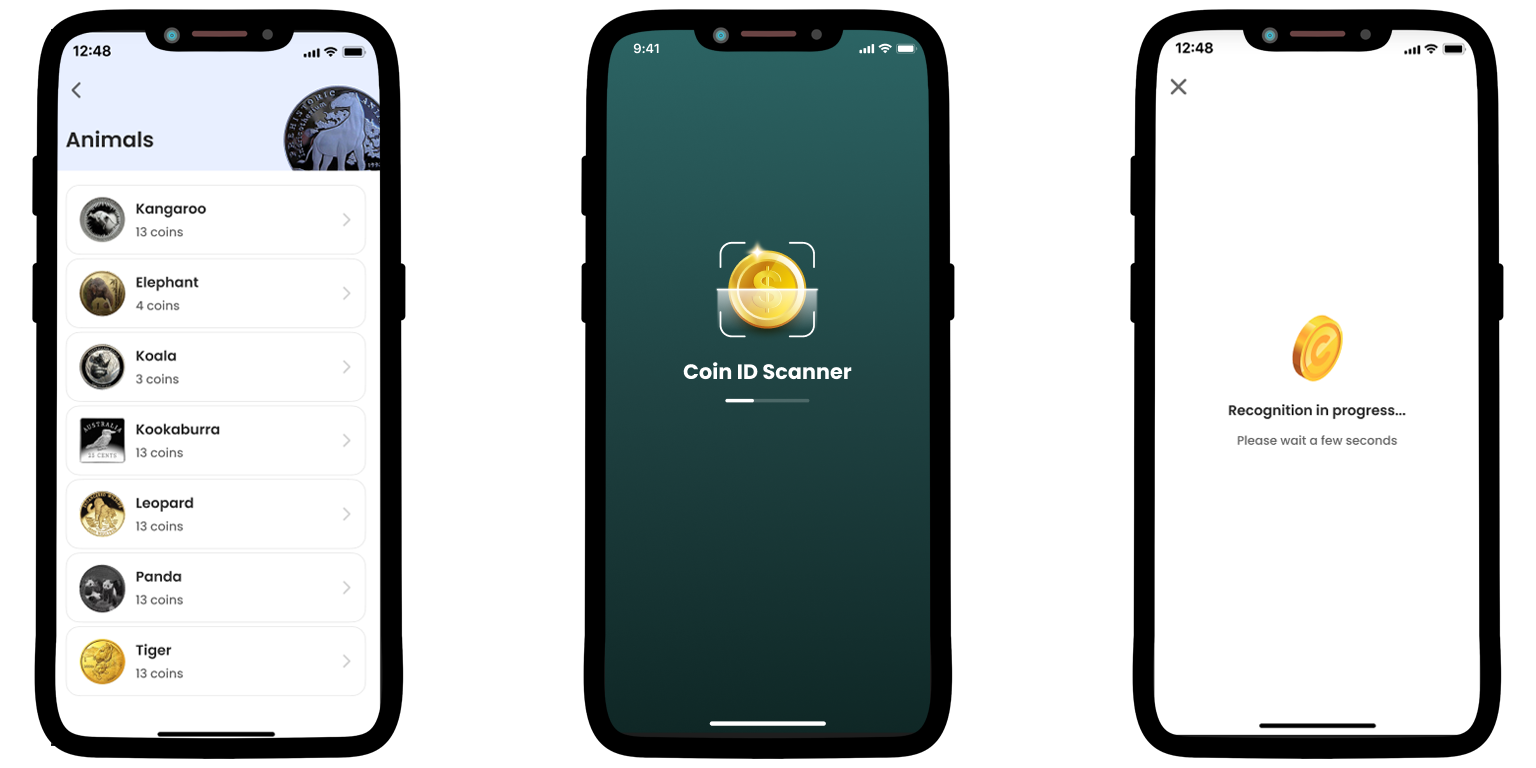 screen from the Coin ID Scanner app