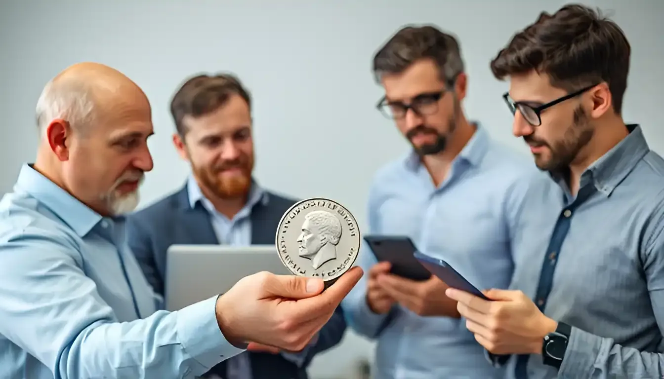 Numismatists assessing the 1776 to 1976 D Eisenhower silver dollar value, considering mint condition and market demand.