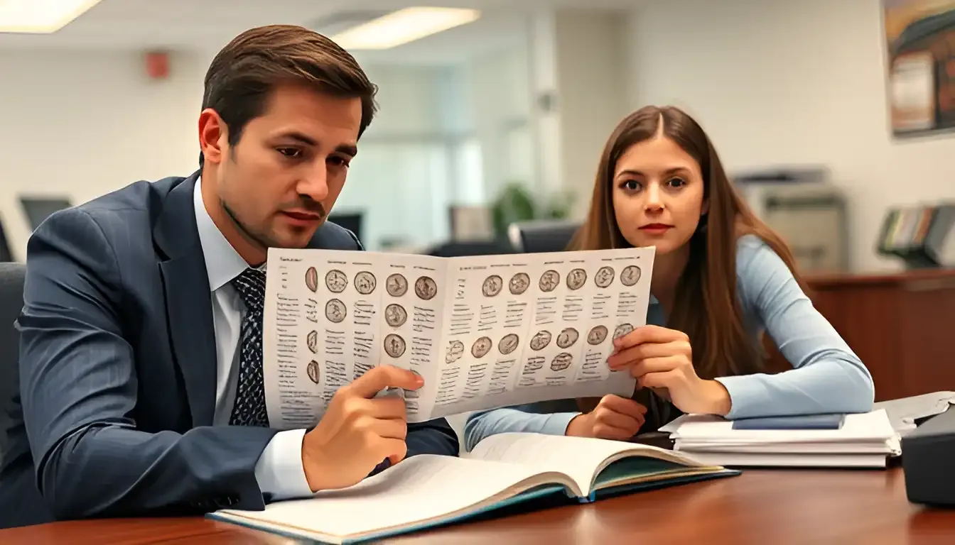 Novice collectors examining a list of one cent 1968 examples with errers to estimate its current value and potential for investment growth.