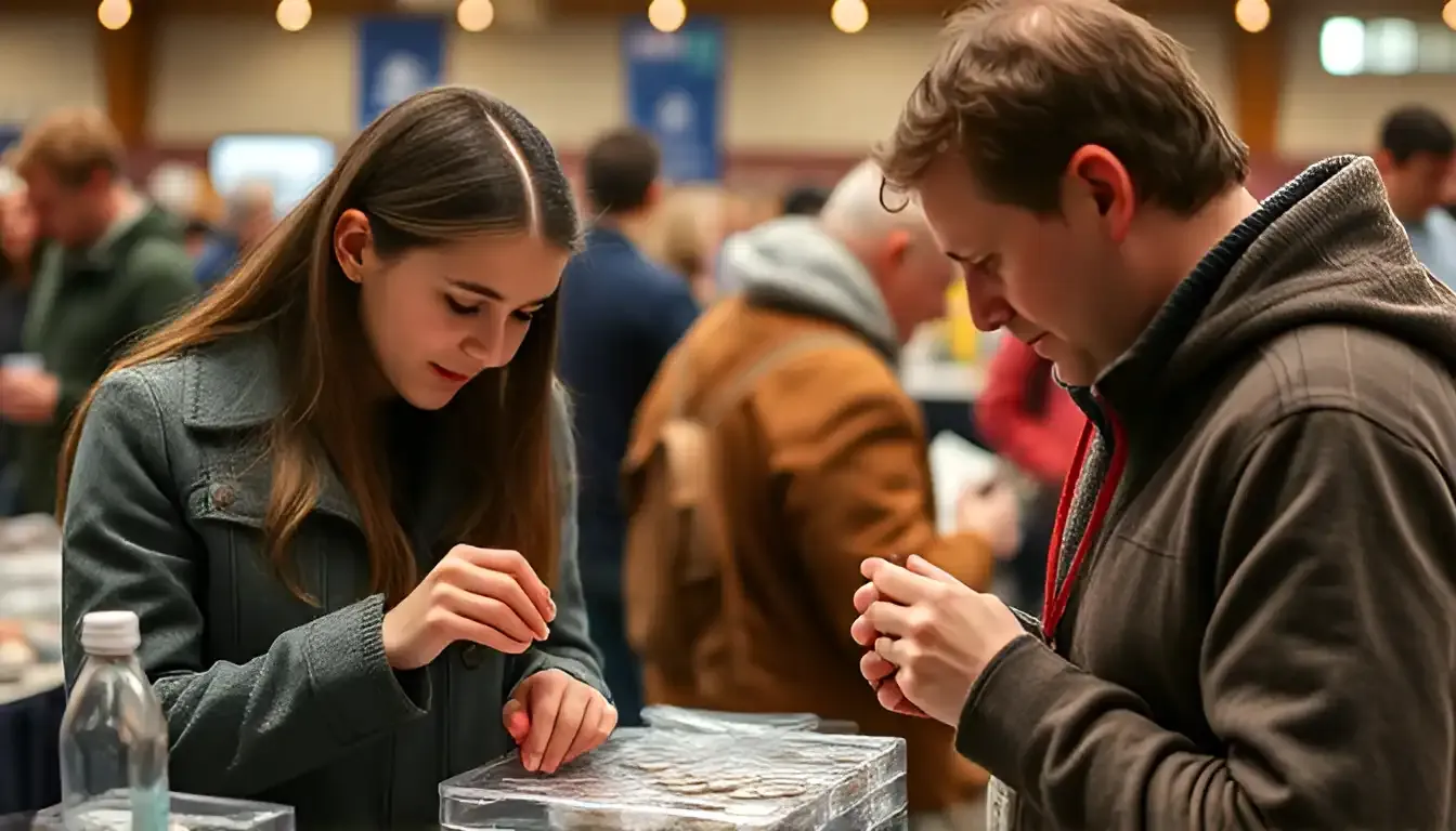 Novice collectors examine the Massachusetts quarter 2000, discovering its characters and parameters.