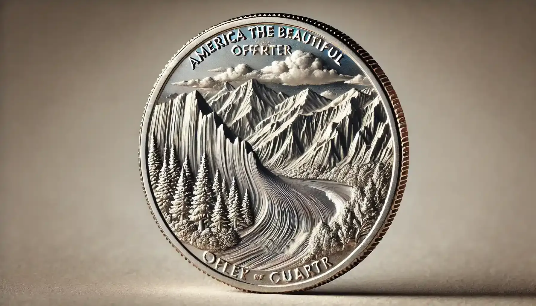 A picture of an America the Beautiful quarter featuring an off-center strike