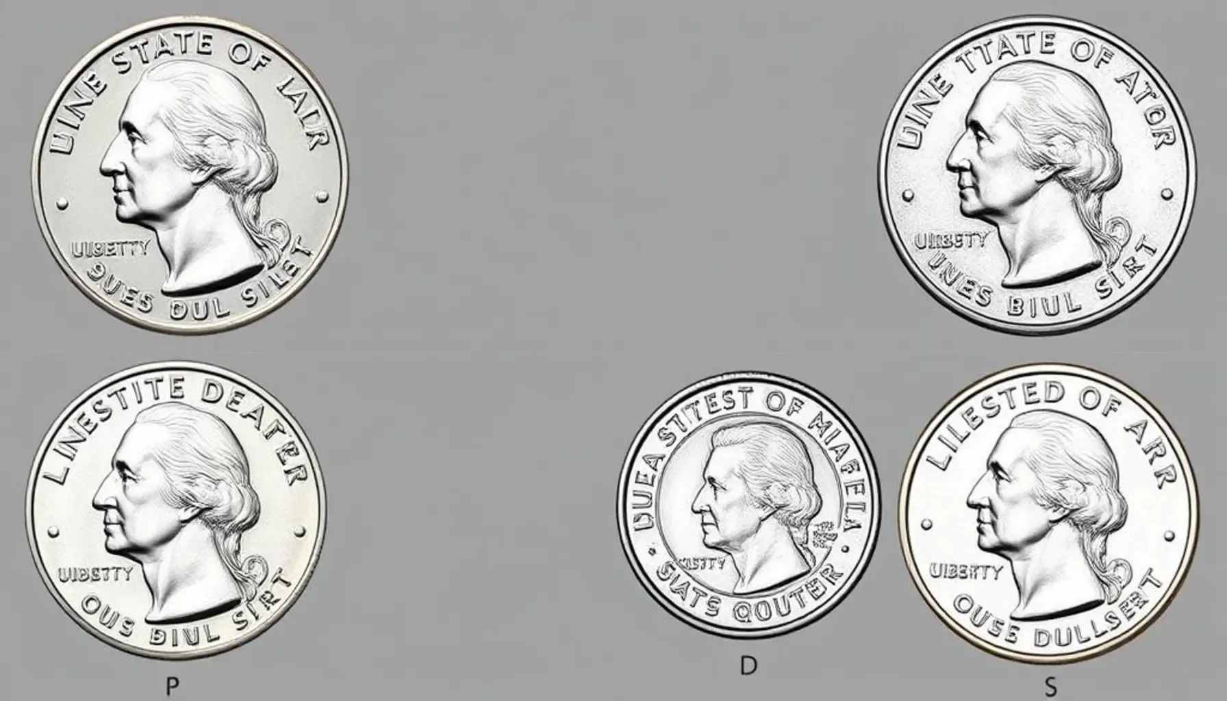 Visual comparison of 2022 quarters: Wilma Mankiller P, D, and S proof mint marks.