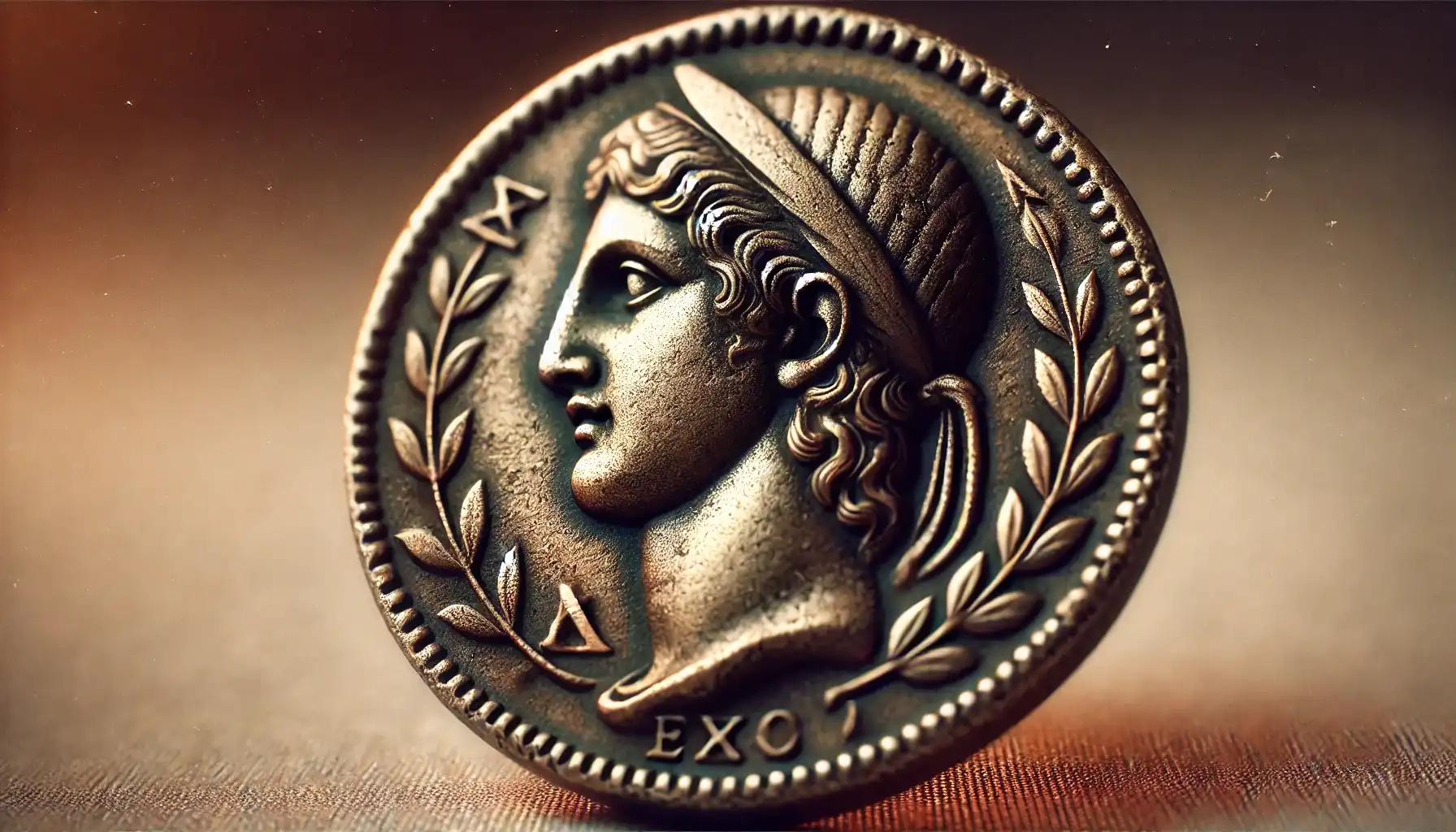 A close-up photo of the ancient Greek drachma as an example of fine old Greek coins for sale