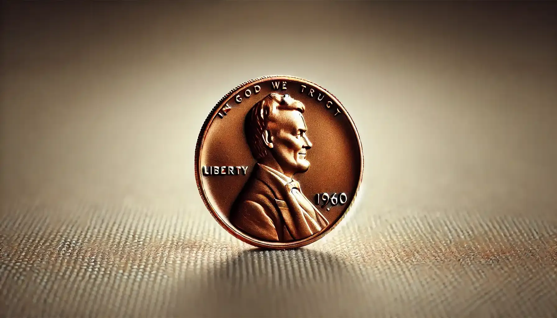 A picture of a 1960 small date penny showcasing its distinct date numerals and copper finish.