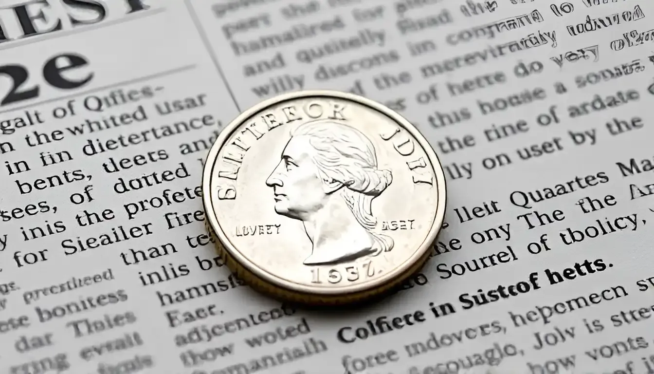 A picture of the Jovita Idar quarter lying on a newspaper, with the coin’s design prominently displayed against the printed text.