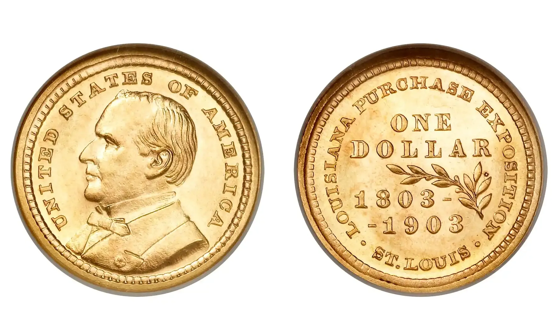 obverse and reverse of a standard 1903 1 Dollar William McKinley coin