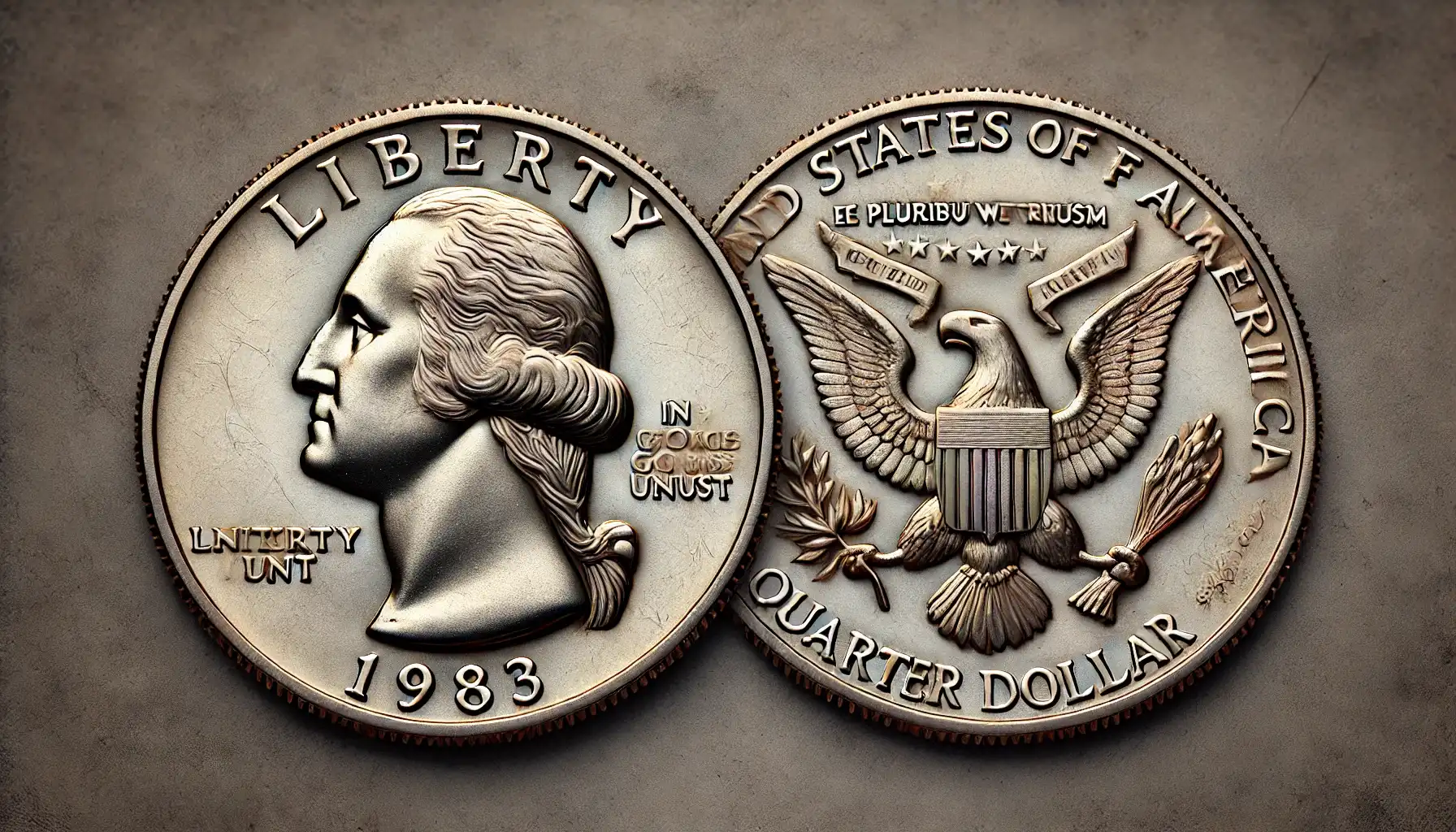 a picture of the obverse and reverse of the 1983 Washington Quarter