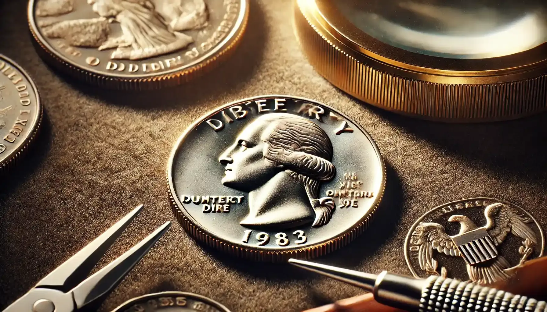 an example of the expensive 1983 quarter coin with errors