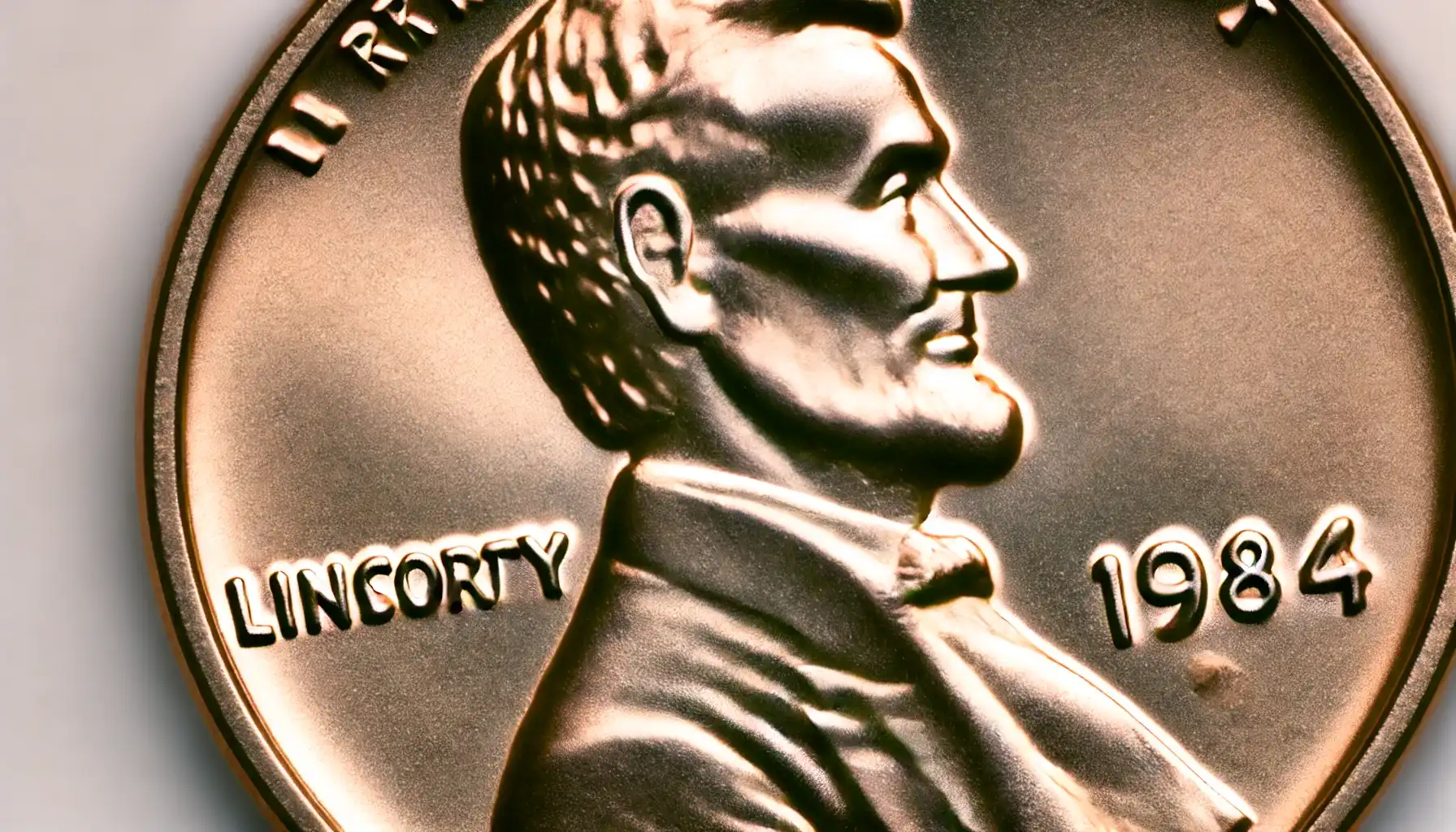 A picture of the 1984 Lincoln cent showing doubled ear penny error (i.e. the Lincoln's portrait on the obverse has the distinctive double ear detail).