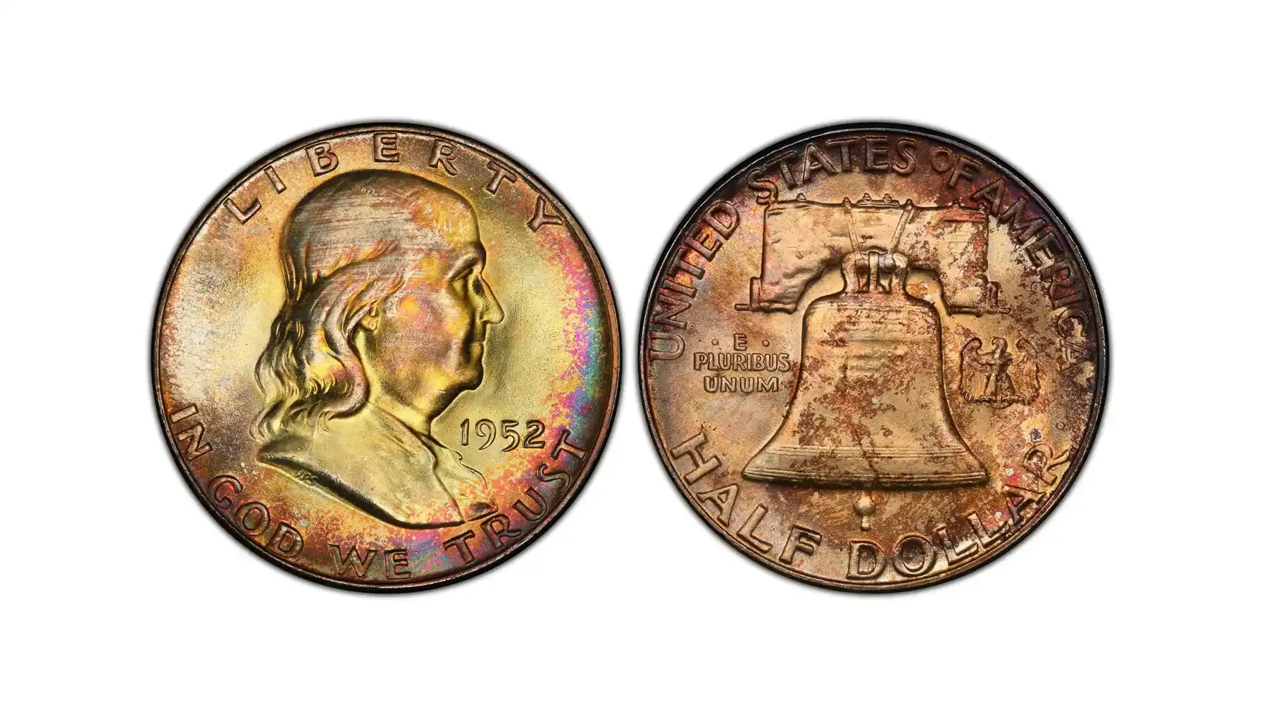 obverse and reverse of a 1952 FBL Franklin Half Dollar