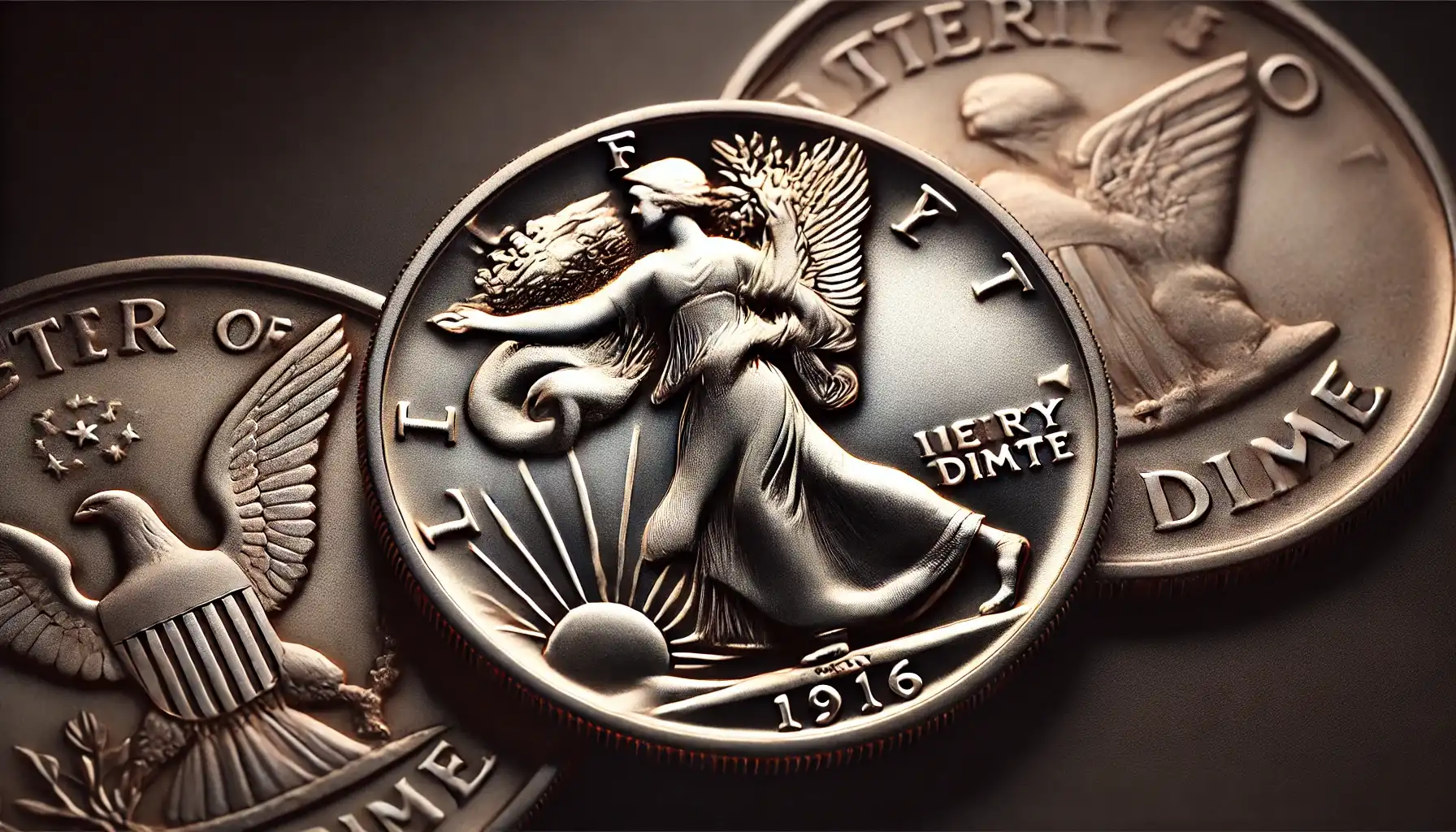 The picture showing side by side coins with different D and S mint marks, showing distinction between 1916 D dime and 1916 S Mercury dime.