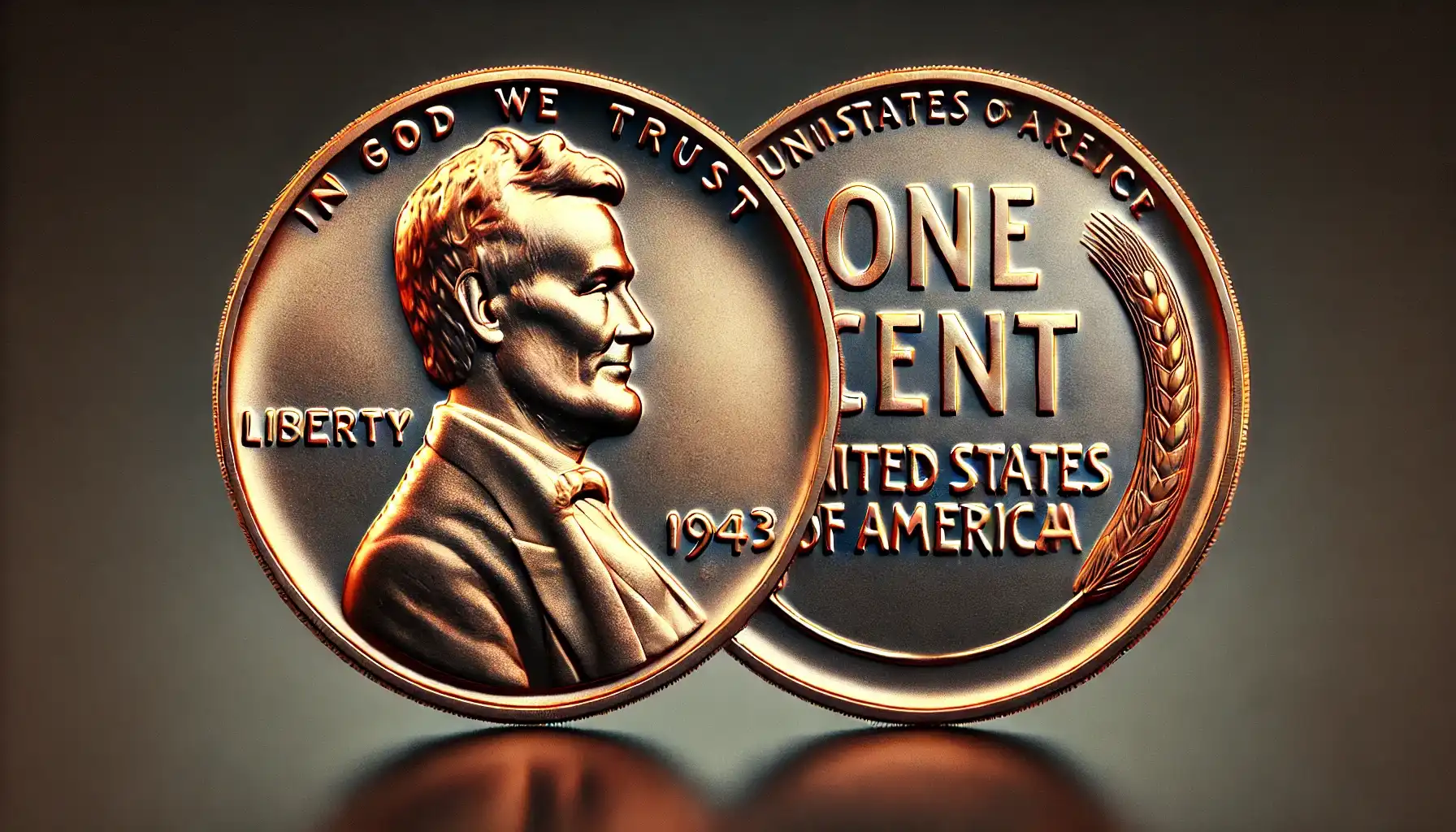 a picture of the 1943 Lincoln Head Copper Penny: obverse and reverse