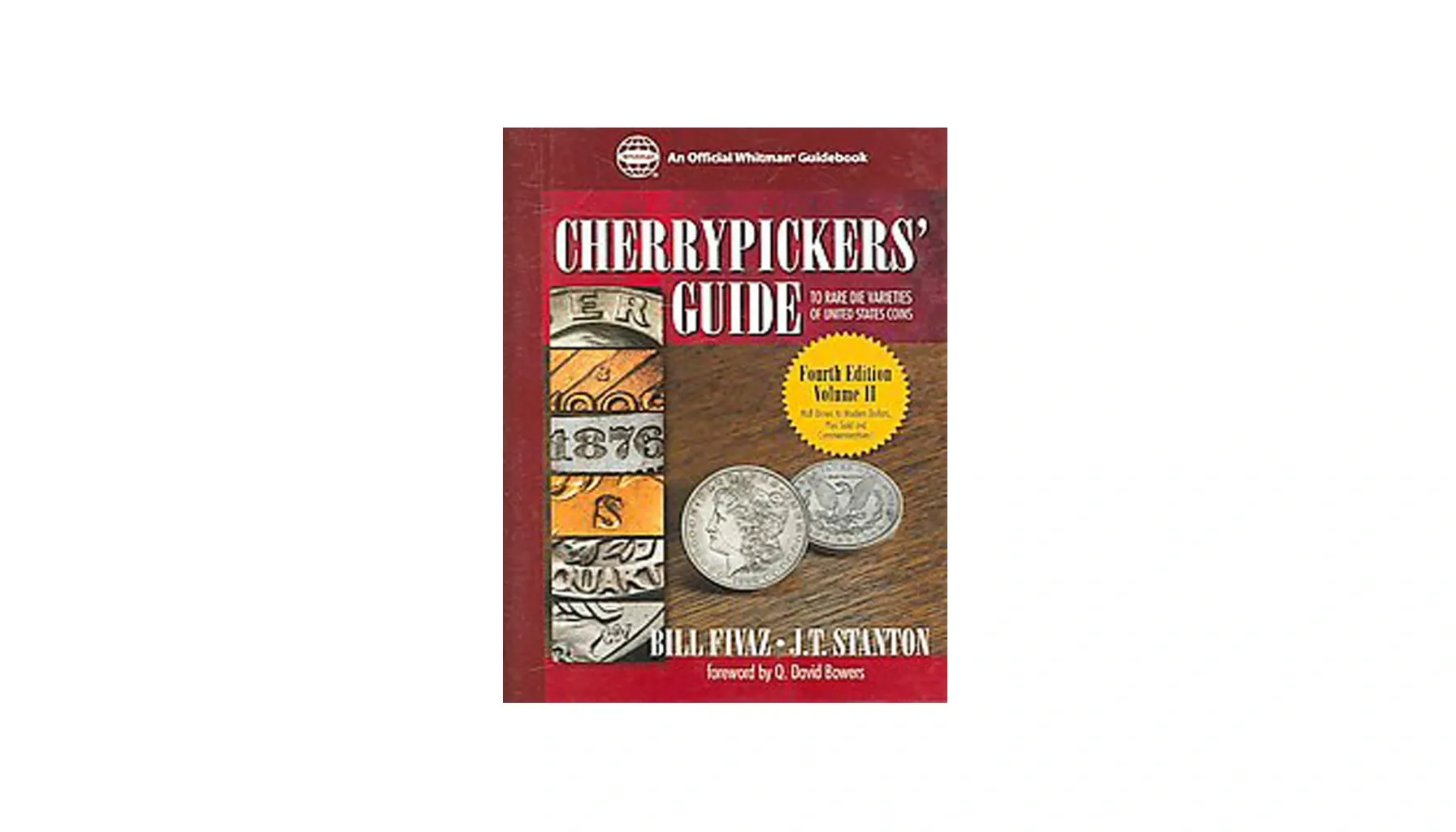 A cover of "Cherrypickers' Guide to Rare Die Varieties of United States Coins" with bold typography and a detailed coin design.