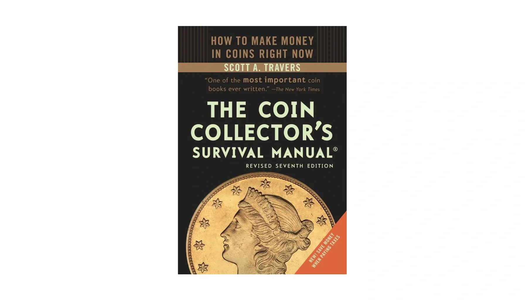 A cover of "The Coin Collectors Survival Manual" with an informative design, featuring various coins 