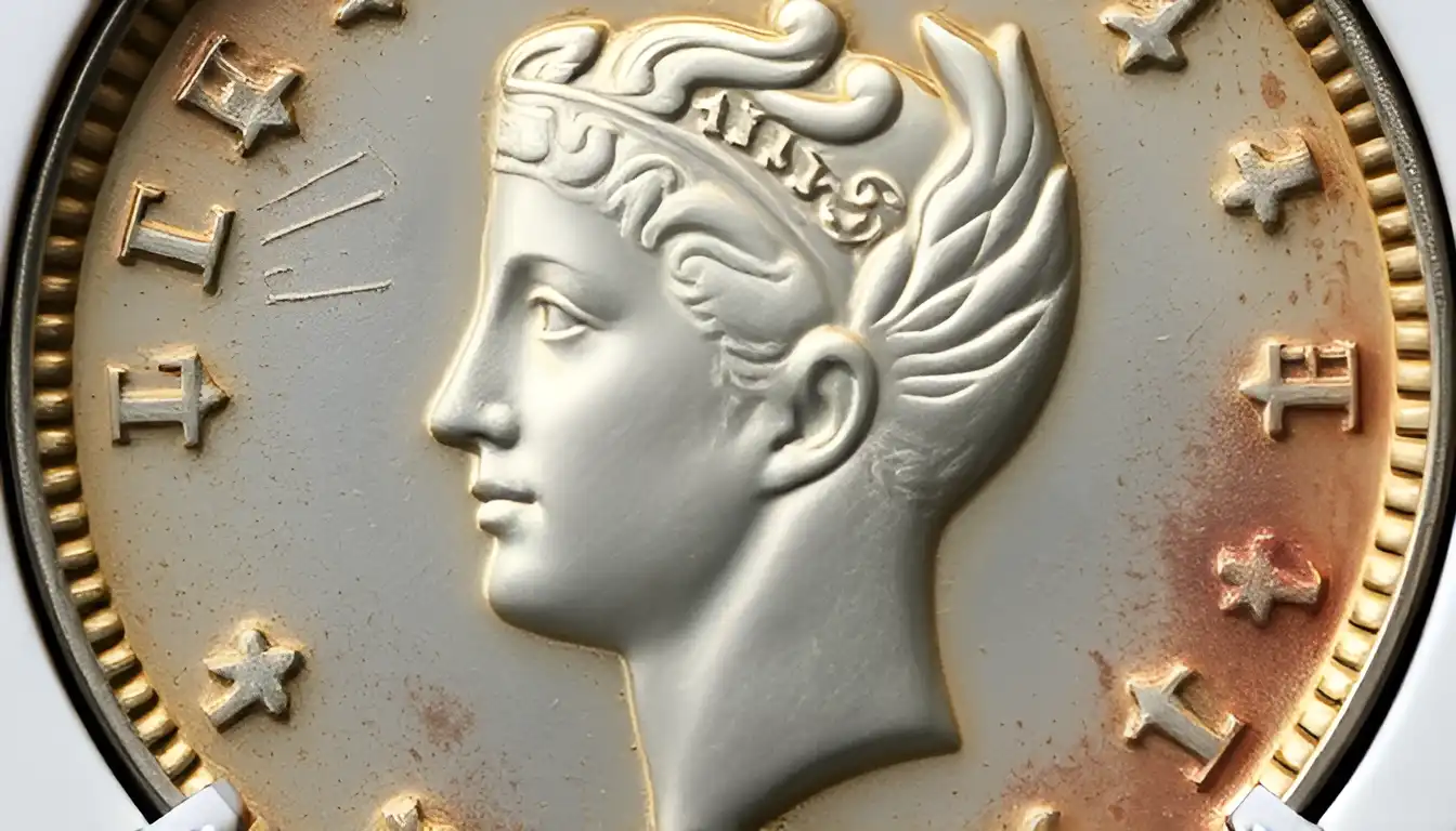 VG-graded coin with significant wear, where the central design elements, such as the face or symbols, are worn but still distinguishable