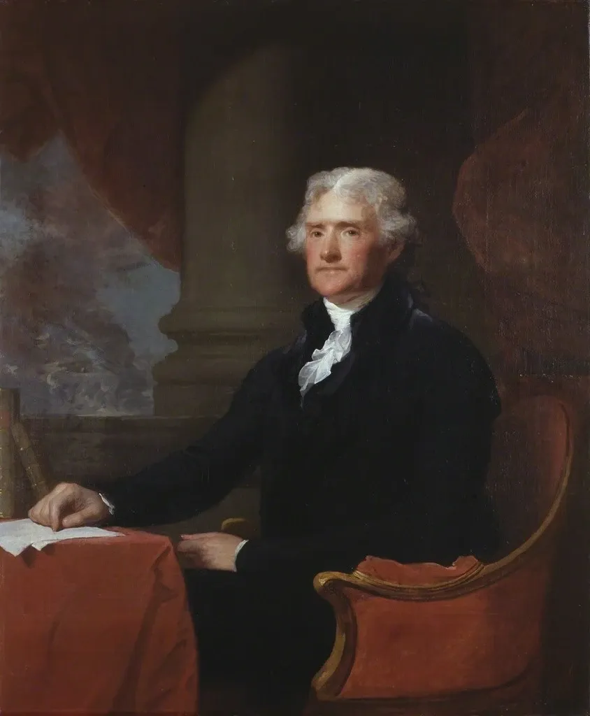 The Portrait of Thomas Jefferson by Gilbert Stuart (1805).