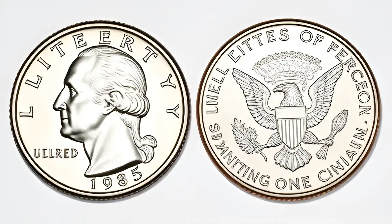 obverse and revers of the 1985 quarter