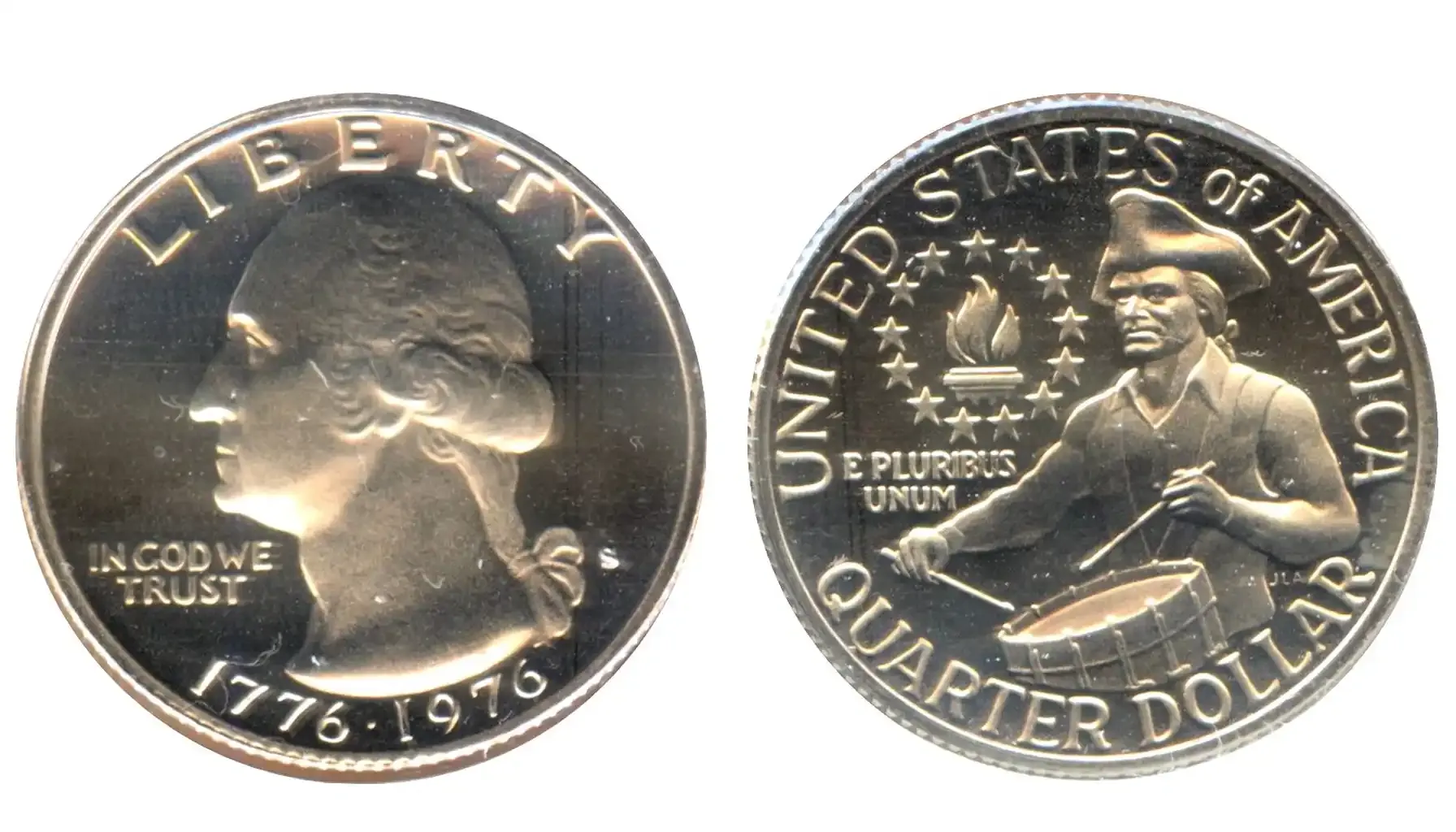 obverse and reverse of the 1976 bicentennial quarter