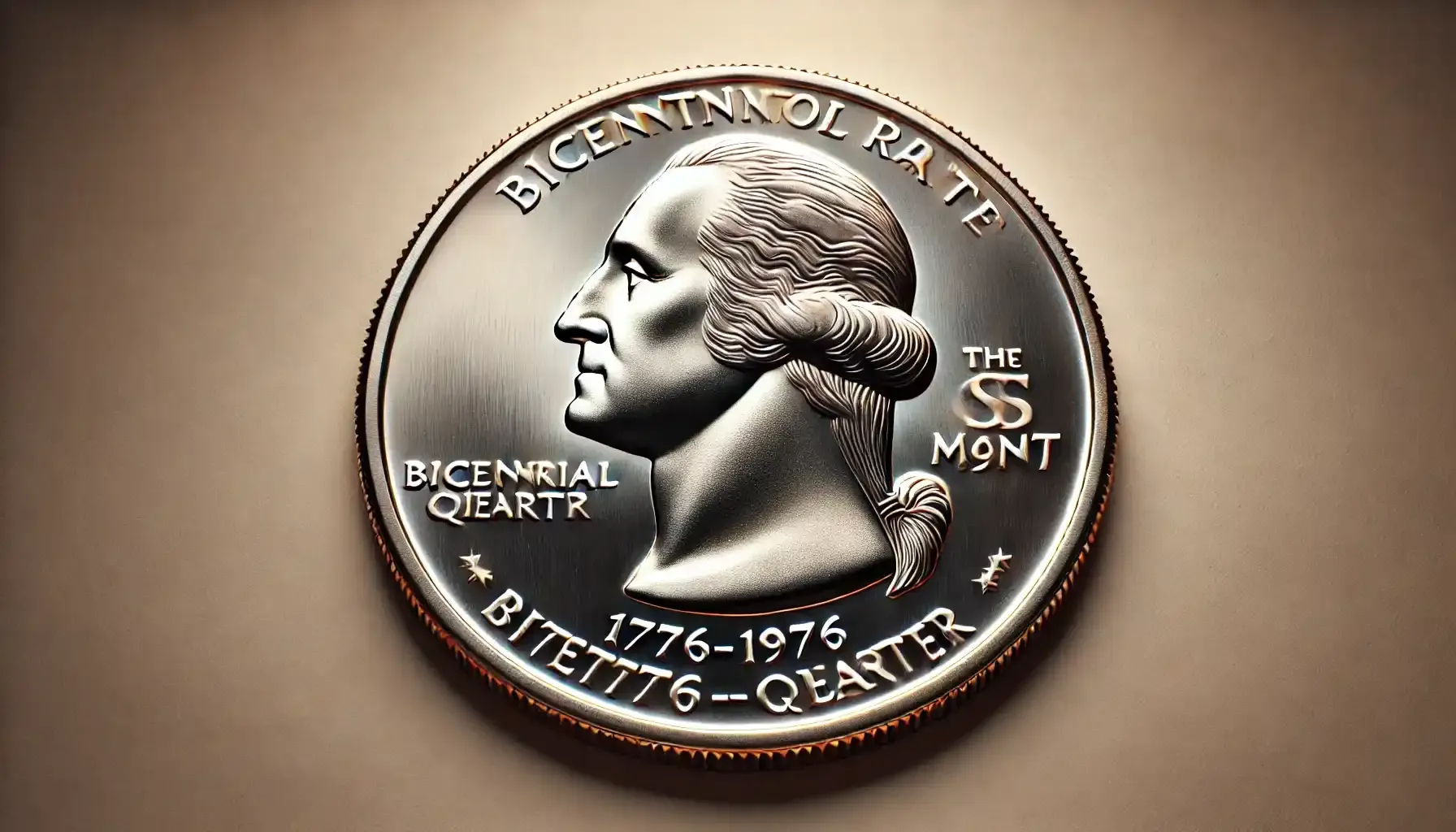 close-up of the Bicentennial Quarter S Mint Mark