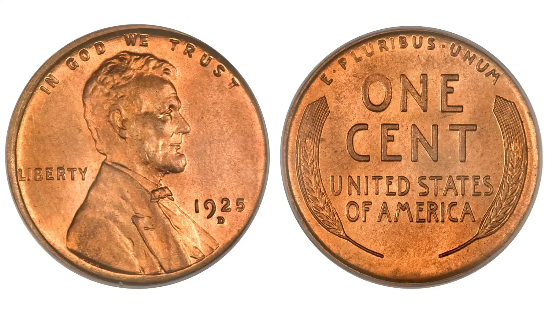 obverse and reverse of a standart Lincoln penny 1909-1958