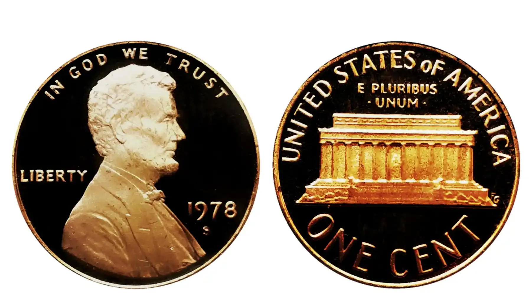 obverse and reverse of a standart Lincoln penny 1959-1982