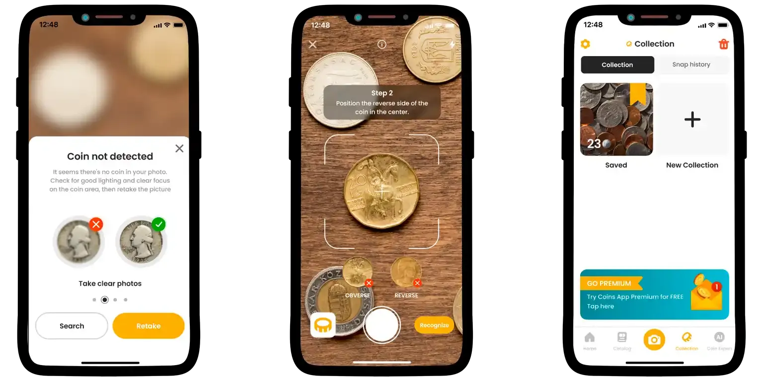 a screenshot from the Coin ID Scanner app