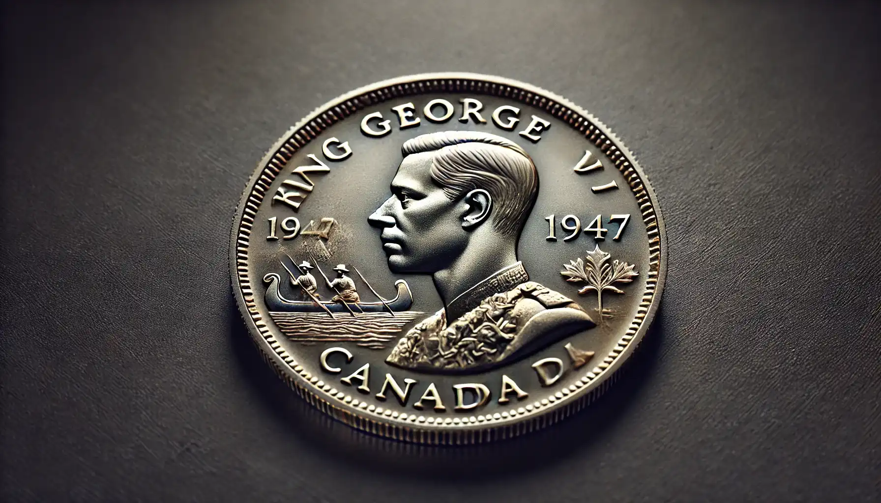 a picture of the 1947 King George VI Canadian Silver Dollar, one of the old foreign coins worth money.