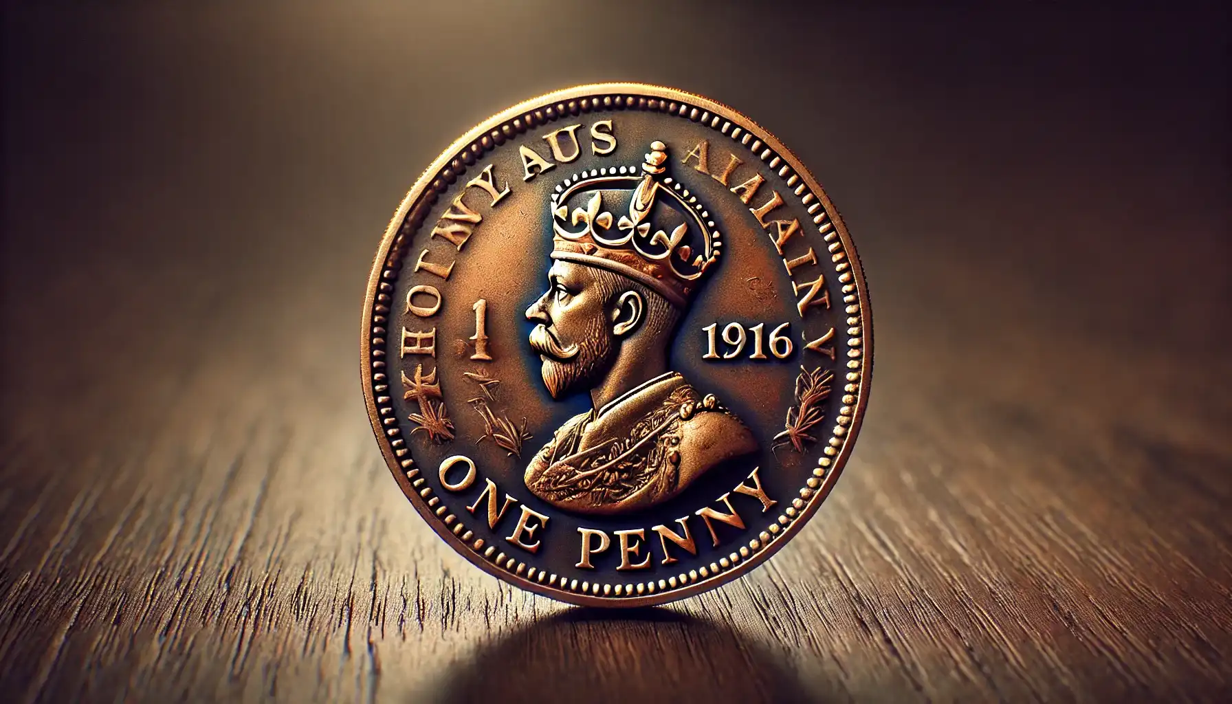 a picture of the 1916 Australian Penny, one of the old foreign coins worth money.