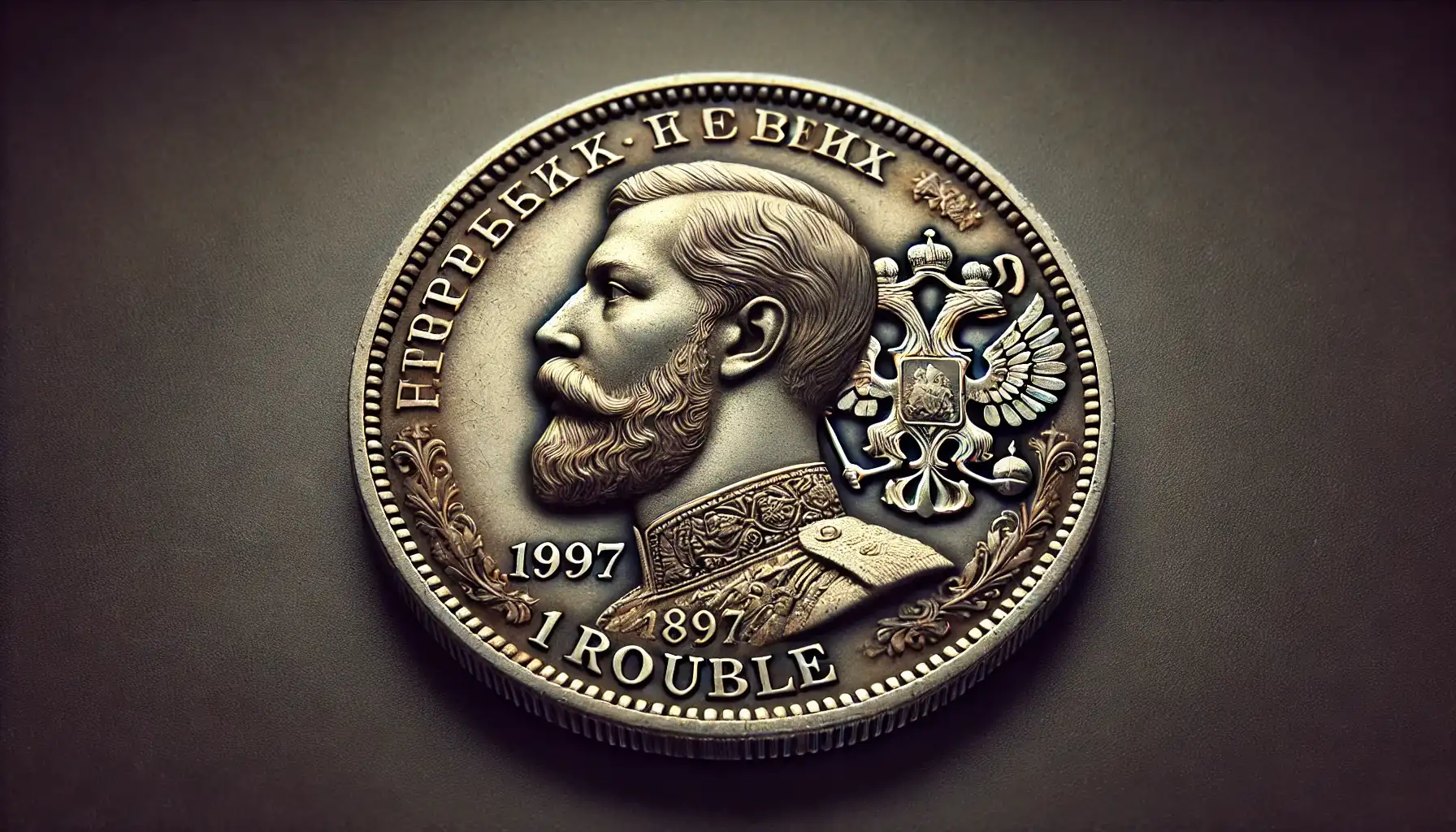 a picture of the 1897 Russian 1 Rouble, one of the old foreign coins worth money.