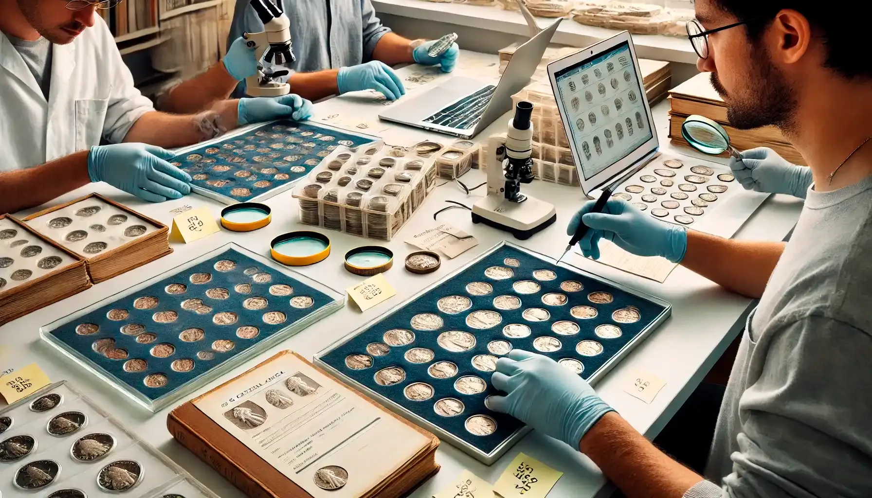 Numismatists carefully catalog SS Central America coins, historical values from the ship with gold, prized by collectors.